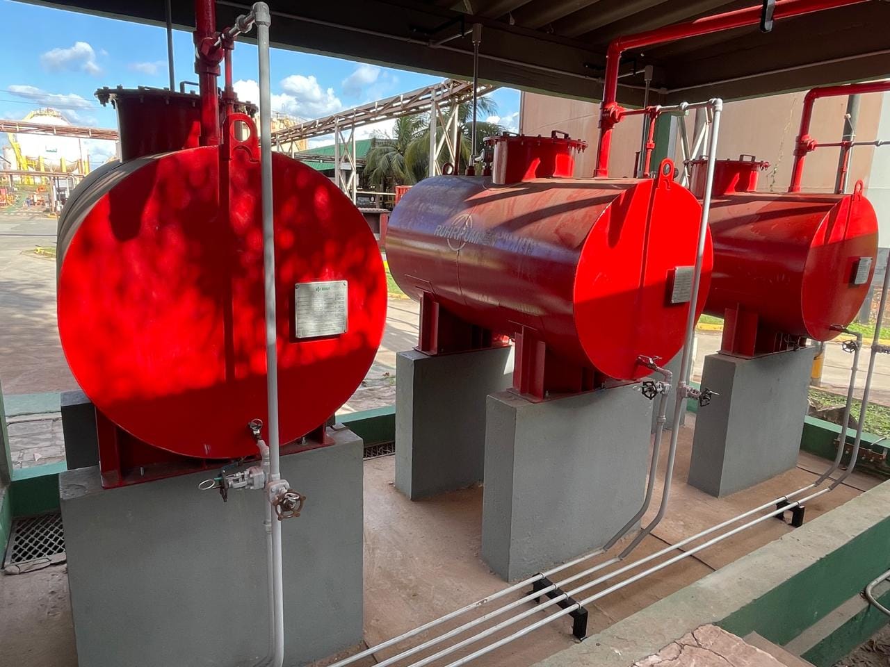 Tanques pulmão do sistema SCI em aço pintado anticorrosivo