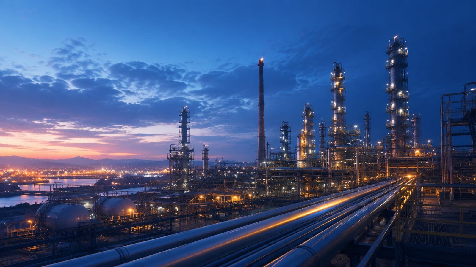 Óleo & Gás — refinaria e dutos industriais